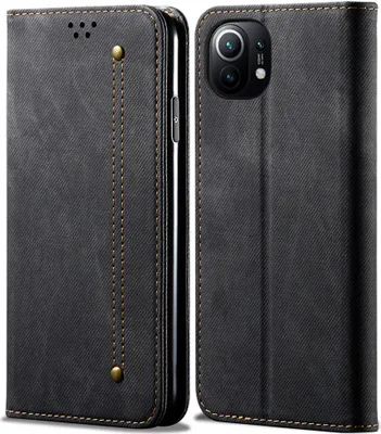 Obrázek produktu pro Xiaomi Mi 11 Pouzdro, Kožené Peněženkové Pouzdro s Magnetickým Uzavíráním a Stojánkem pro Xiaomi Mi 11 černé