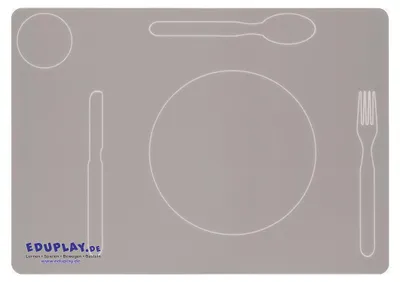 Produktbild von EDUPLAY 110425 Platzset für Kinder Mittagessen KIGA Linkshänder, 34 x 24 cm, grau