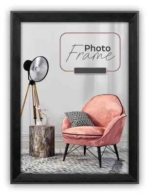 Image de Cadre photo en bois rectangulaire noir pour 20x30 cm