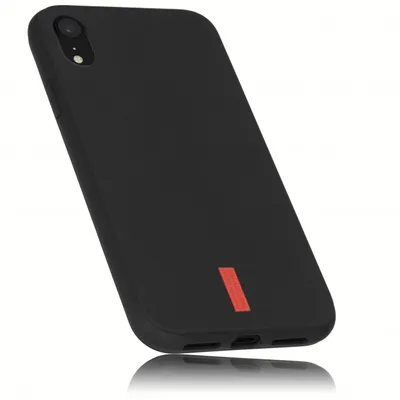 Produktbild von mumbi Hülle kompatibel mit iPhone XR Handy Case Handyhülle, schwarz mit rotem Streifen