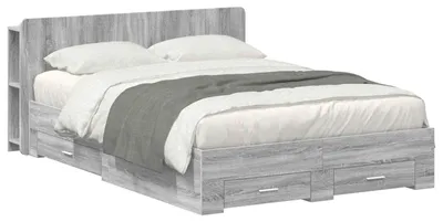 Produktbild von Bettgestell mit Stauraum Grau Sonoma 160 x 200 cm Holzwerkstoff