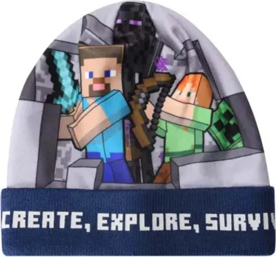Produktbild von Minecraft Steve Alex Jungen Wintermütze Mütze – Blau / 54