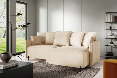 Produktbild von Ecksofa Schlafsofa BETTO Stoff Now or Never Beige Ottomane Rechts