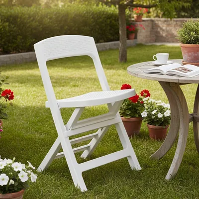 Produktbild von Dmora Gartenstuhl Sanzeno Weiß, ein Klappstuhl