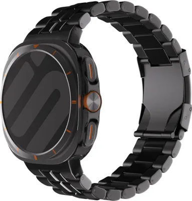 Produktbild von Strap-it Titan-Gliederarmband „Square“ - passend für Samsung Galaxy Watch Ultra / Ultra 2025 (schwarz)