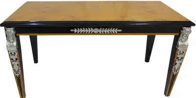 Produktbild von Casa Padrino Barock Luxus Empire Couchtisch Mahagoni / Schwarz / Silber 100 x 54 cm - Limited Edition