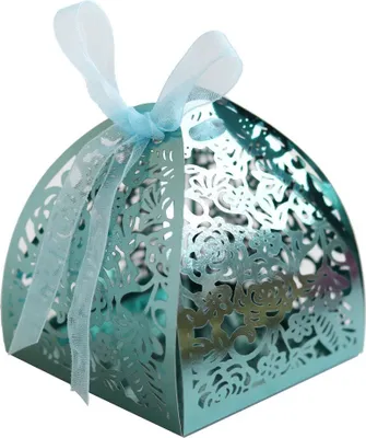 Produktbild von 50 Pack Rose Süßigkeiten Boxen Laser Cut Schokolade Geschenk-Boxen Für Hochzeit Braut Dusche Jahrestag Geburtstag Party Favors