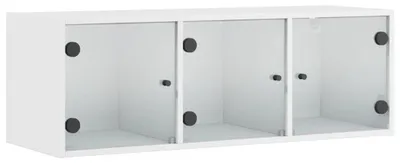 Produktbild von vidaXL Wandschrank mit Glastüren Weiß 102x37x35 cm