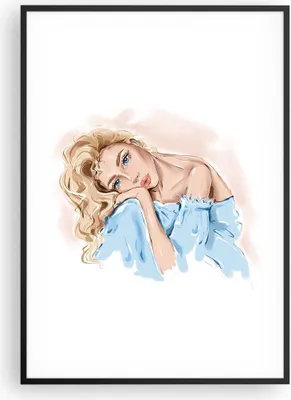 Produktbild von Gerahmtes Poster - Schwarzer Rahmen - Nachdenklich Frau Blond - 70x100 cm - Wand Bild - Wanddeko - Wandbilder - Kunstposter - Wandposter - Bilderrahmen - Bilder - Kunstdruck - P2BPA70x100-5083