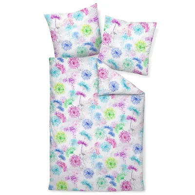 Immagine prodotto di Janine Mako-Satin Biancheria da letto 135X200,80x80 2 pezzi modern art S 42106-02-500 blu verde fucsia
