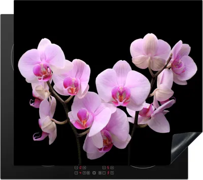 Obrázok produktu pre KitchenYeah® Kryt na sporák Orchidea - Kvety - Ružová - Flora , 60x52cm, kuchynská dekorácia, keramický kryt varnej dosky, krycia doska na varnú dosku