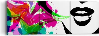 Produktbild von Bild auf Leinwand - Leinwandbild - Frau Gesicht Lippen Make-up - 90x30cm - Wand Bild - Wanddeko - Leinwanddruck - Bilder - Kunstdruck - Wanddekoration - Leinwand bilder - Wandkunst - CA90x30-2634