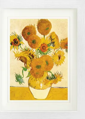 Produktbild von Vincent Van Gogh Gerahmtes Bild Mit Edlem Passepartout | Wand-Bilder | Im Bilderrahmen - Vierzehn Sonnenblumen In Einer Vase, 1888 (40 x 30 cm)