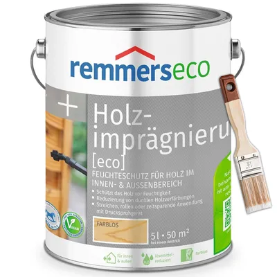 Produktbild von Bandloo Set Remmers Holzimprägnierung [eco] 5L farblos + Pinsel