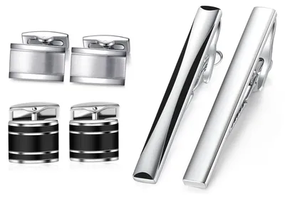 Imagen del producto de Corbatas y gemelos "HONEY BEAR" para hombre, acero inoxidable, diseño persa