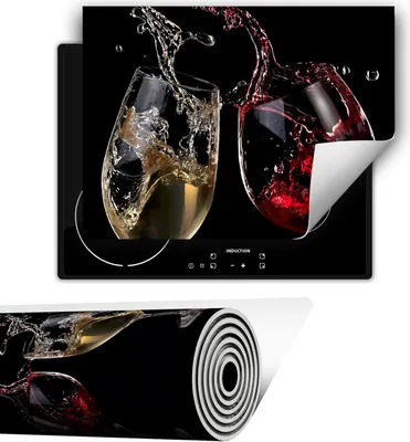 Immagine prodotto di Copripiastra copripiano cottura in Vetroceramica 80x52 cm Tappetino antiscivolo Roll-up, nero vino