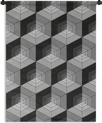 Produktbild von MuchoWow® Wandteppich Wandbehang Muster - Würfel - 3D 60x80 cm Tapisserie Dekoration Wandtuch - Decke - Wandtücher - Wohne