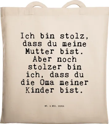 Produktbild von Mr. & Mrs. Panda Jutetasche Ich bin stolz, dass... - Transparent - Geschenk, Enkel Geburt, schöner Spruch, Tote Bag, stolz, Großmutter, Schultasche, Tasche, Jutebeutel