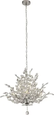Produktbild von Kronleuchter Kristall Glas Metall E14 B: 68 cm H: max. 150 cm Chrom Klassisch Lüster Hängeleuchte