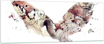 Produktbild von Bilder auf glas - Vogel Abstraktion - 140x50cm - Glasbilder - Wandbilder - Kunstdruck - zum Aufhängen bereit - Wanddekoration aus Glas - Glas Bilder - Wandbild auf Glas - Einteilig - GAB140x50-4109
