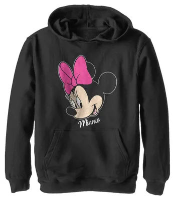 Productafbeelding van Disney Mickey & Friends - Minnie Hoodie met groot gezicht, zwart, maat 5/6 (jeugd)