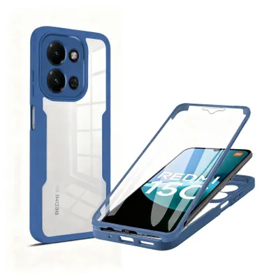Produktbild von 360° Grad Hülle für Xiaomi Redmi 15C Rundum vollschutz Integriertem Displayschutz in Blau