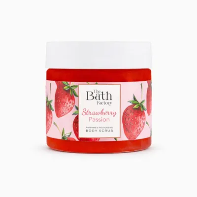 Productafbeelding van The Bath Factory Aardbeien Body Scrub 300 g – Lichaamspeeling met oliën