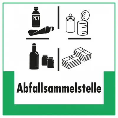 Produktbild von Dreifke® Aufkleber I Abfallkennzeichen Abfallsammelstelle, Symbol und Text, F...