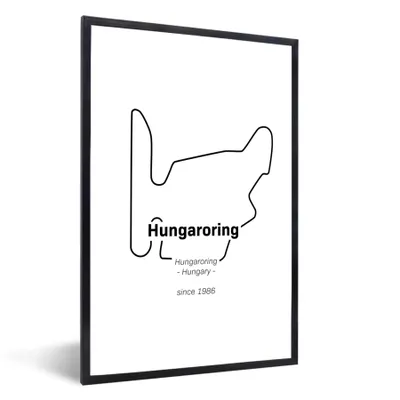 Produktbild von MuchoWow® Gerahmtes Poster Formel 1 - Ungarn - Rennstrecke 60x90 cm - Poster mit Schwarzem Bilderrahmen Wandposter Rahmen Foto Bilder - Kunst
