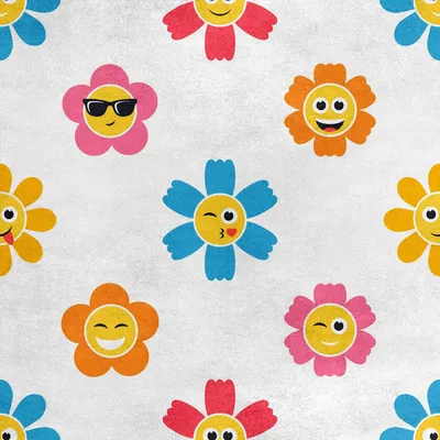 Image de Royal Velvet Tissu Polyester A coudre - Motif Fleurs d'émoticônes