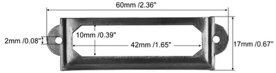 Produktbild von 50 Stš¹ck Etikettenhalter aus Metall Datei Namenskarten Rahmen fš¹r Bš¹ro Schwarz 60 x 17 mm