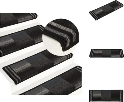 Obrázek produktu pro vidaXL Samolepicí podložky na schody 15 ks 65x21x4 cm Černá a šedá - Podložky na schody