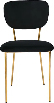Produktbild von Miliboo - Design-Stühle aus schwarzem Samt und vergoldetem Metall (2er-Set) LEPIDUS
