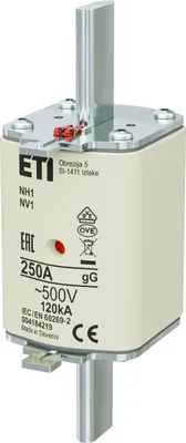 Zdjęcie produktu dla Wkładka bezpiecznikowa NH1 gG 250A/500V ETI Polam