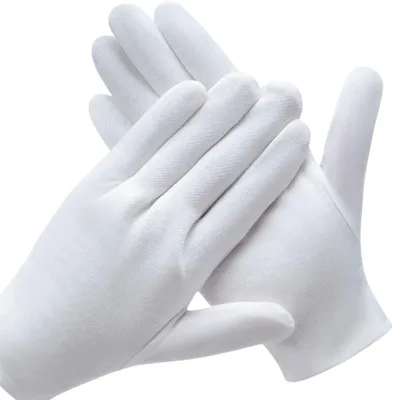 Produktbild von 12 Paar Baumwollhandschuhe – Handschuhe für Ekzeme – Geeignet für Ekzeme, trockene Hände, Allergien, Münz- und Schmuckprüfung – Weiß