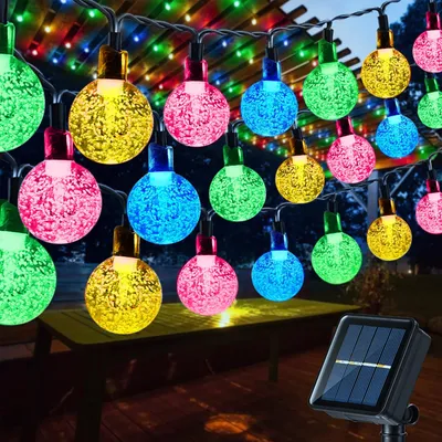 Solarlichterkette 17 m, 100 LEDs, IP65, mehrfarbig