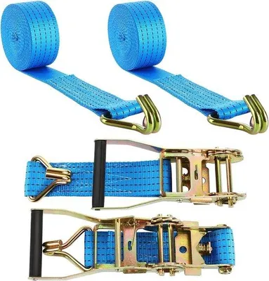 Produktbild von Famanu Spanbänder 2 Sets von 5000 kg - 6 m x 50 mm mit Haken