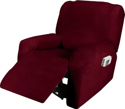 Obrázek produktu pro 4 kusy sametového strečového lehátka Pohovka Slipcovers Cover Nábytek Protector pro 1 místný gauč, červený