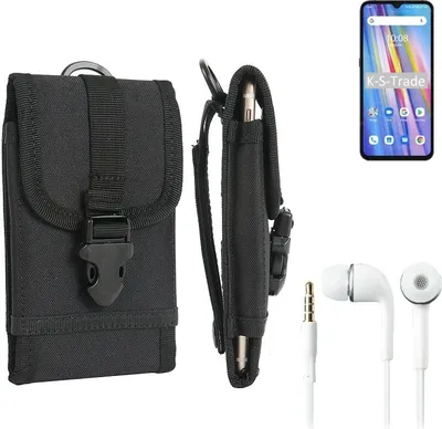 Produktbild von K-S-Trade Holster Schutz Hülle kompatibel mit UMIDIGI A11 Gürteltasche Handy Hülle Tasche outdoor Seitentasche schwarz 1x + Kopfhörer