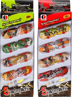 Produktbild von MioMio 4er-Pack Fingerskateboard, inkl. Ersatzreifen und Werkzeug