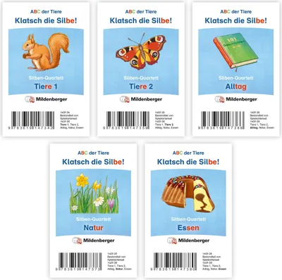 Produktbild von ABC der Tiere 1 bearbeitung - Klatsch die Silbe! Kartenspiel-5er-Set