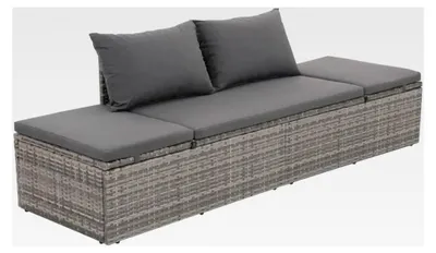 Produktbild von Sonnenliege aus Poly Rattan in Grau