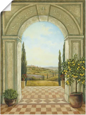 Produktbild von ARTland Poster Ausblick mit Zitronenbaum I Größe: 45x60 cm