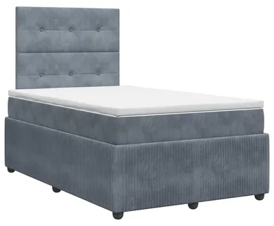 Obrázek produktu pro vidaXL Skříňová postel s matrací tmavě šedá 120 x 190 cm sametová
