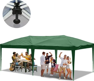 Image de TolleTour Pavillon pliable 3 x 6m Pop Up Pavillon pliable Tente de jardin, protection UV 50+ Pavillons & Tentes de réception ohn côtés Vert