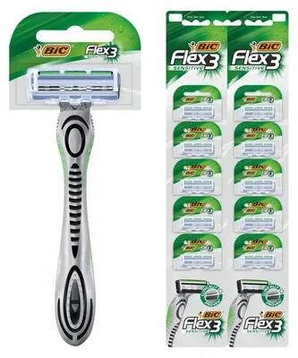 Zdjęcie produktu dla Maszynki Do Golenia Bic Flex3 Sensitive 10 Sztuk