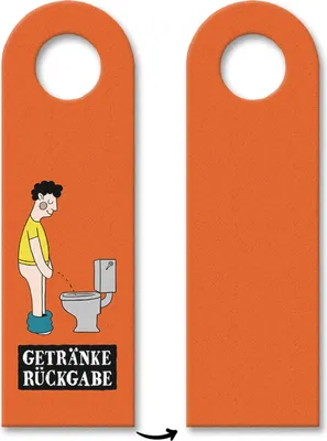 Produktbild von Toiletten Türhänger mit Spruch Getränkerückgabe in Orange Klotüre Toilette Klo