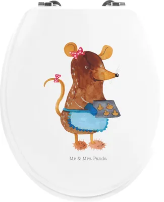 Produktbild von Mr. & Mrs. Panda Klodeckel Maus Kekse - Weiß - Geschenk, klo deckel, WC Sitz, Brille, Weihnachten, Plätzchen, Toilettendeckel, Weihnachtskekse, Winter, Klo-Deckel, Backen