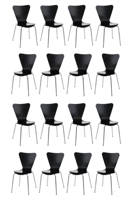 Produktbild von CLP 16er Set Besucherstuhl Calisto stapelbar schwarz