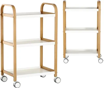 Produktbild von Friseursalon kosmetische Assistentin Universal Schrankwagen Wagen mit drei Regalen